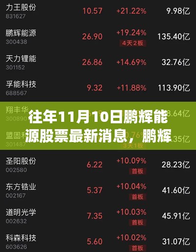 鹏辉能源股票背后的励志故事,学习变化,自信成就梦想——最新消息回顾(往年11月10日)