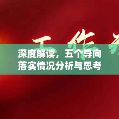 深度解读,五个导向落实情况分析与思考