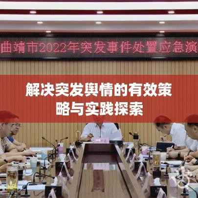 解决突发舆情的有效策略与实践探索