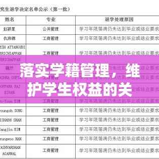 落实学籍管理,维护学生权益的关键环节