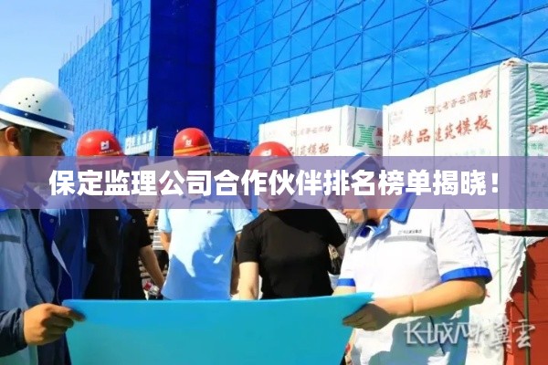 保定监理公司合作伙伴排名榜单揭晓!