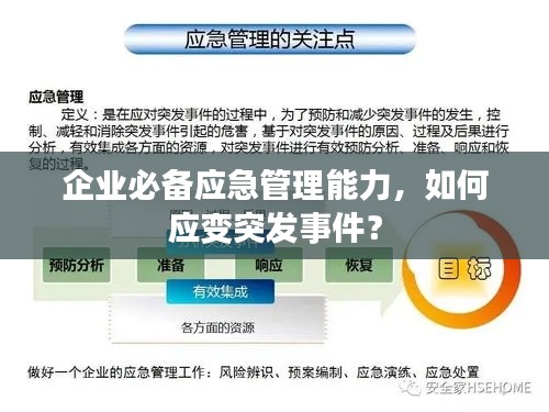 企业必备应急管理能力，如何应变突发事件？